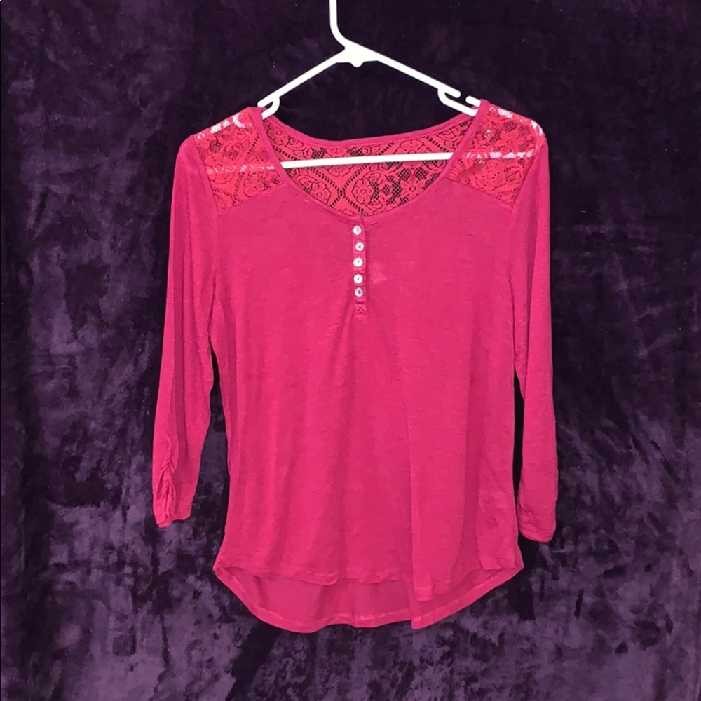 Pink quarter sleeve top